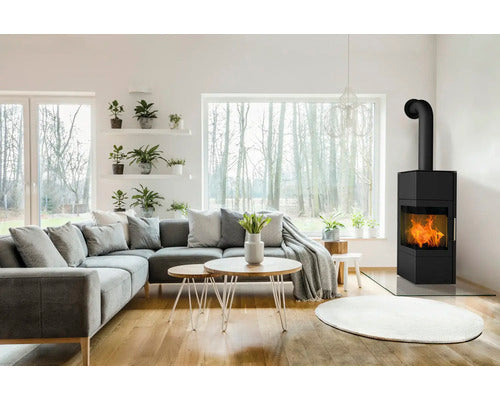 Poêle Fireplace Royal acier noir 5 kW avec compartiment d’accumulation de chaleur
